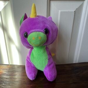 Purple and Green Plush Unicorn Toy